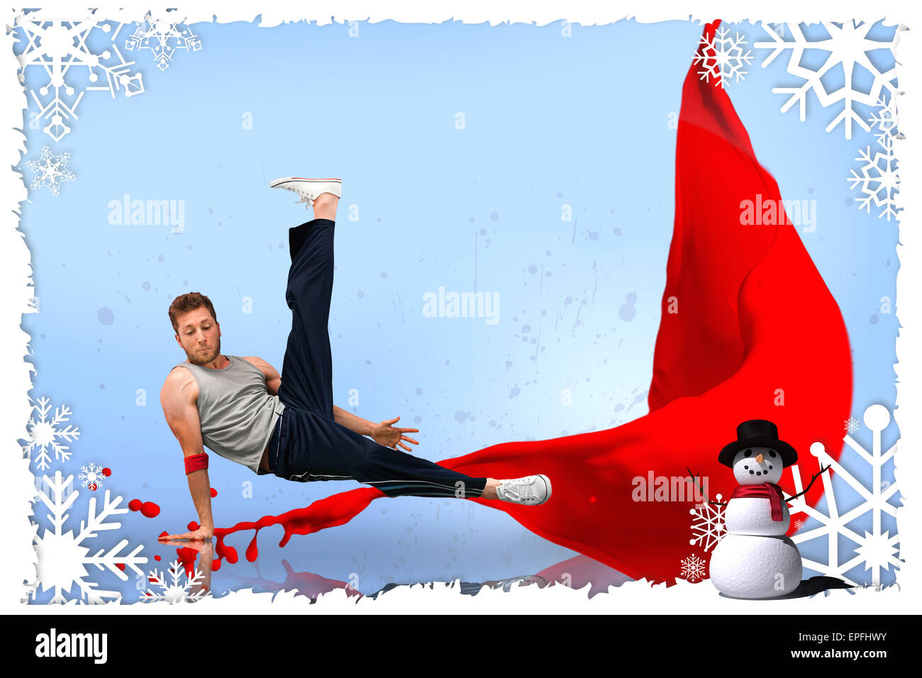 Pause-Tänzer gekonnt balancieren auf einer hand Stockfoto