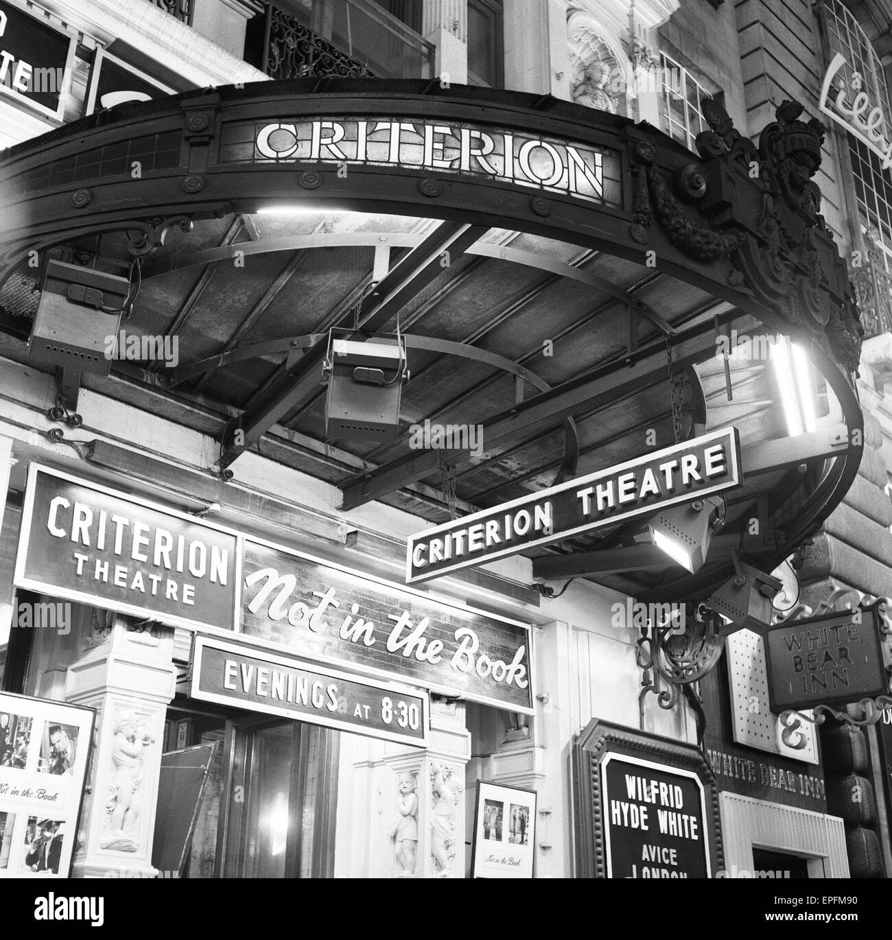 Außenansicht des Criterion Theatre im Londoner West End. April 1958. Stockfoto