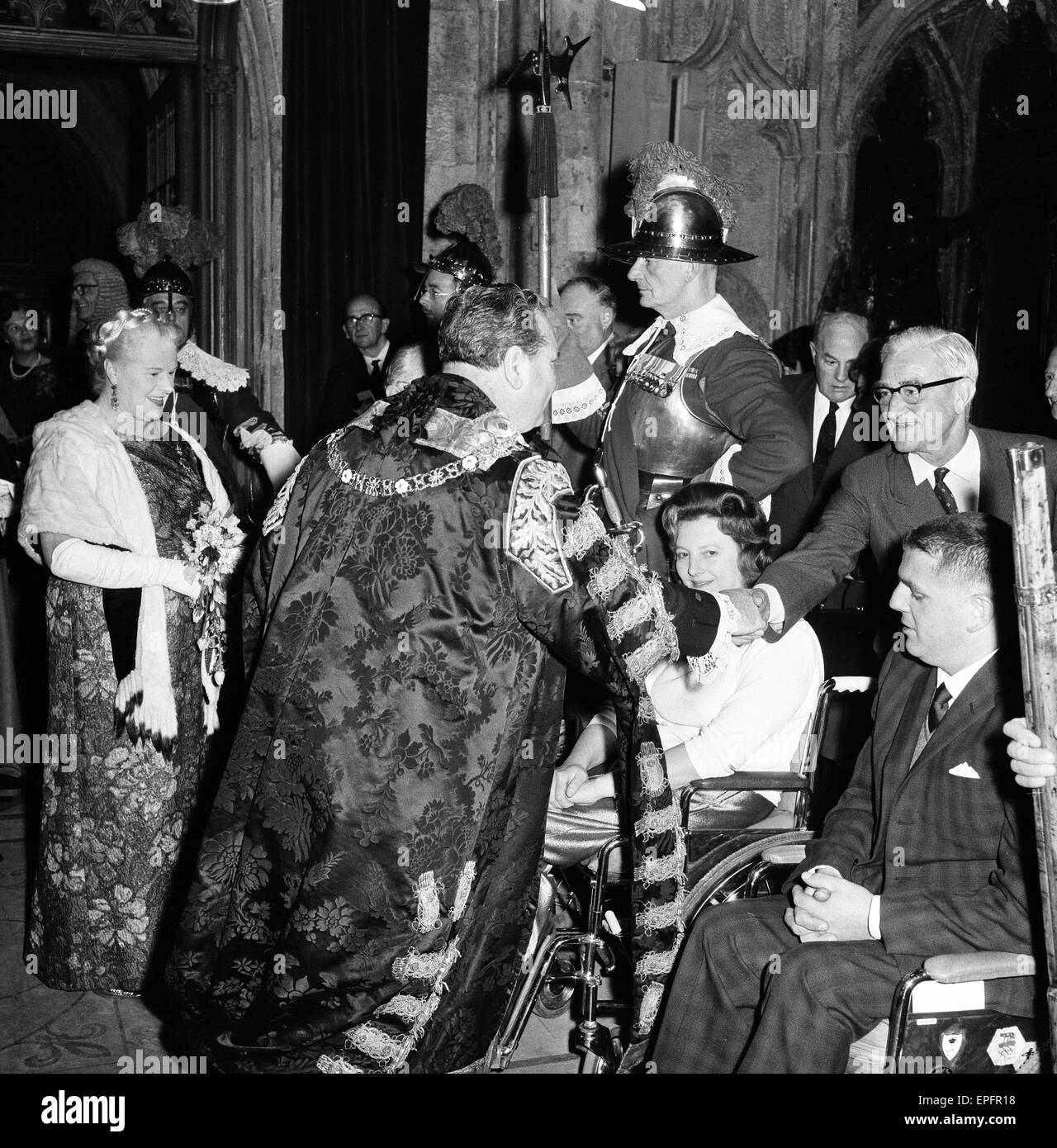 Britischen Abschnitt Olympiern, Ehrengast des Lord Mayor of London, im Mansion House, City of London, nach ihrer Rückkehr von der Paralympischen Spiele in Tokio; 5. Dezember 1964. Stockfoto