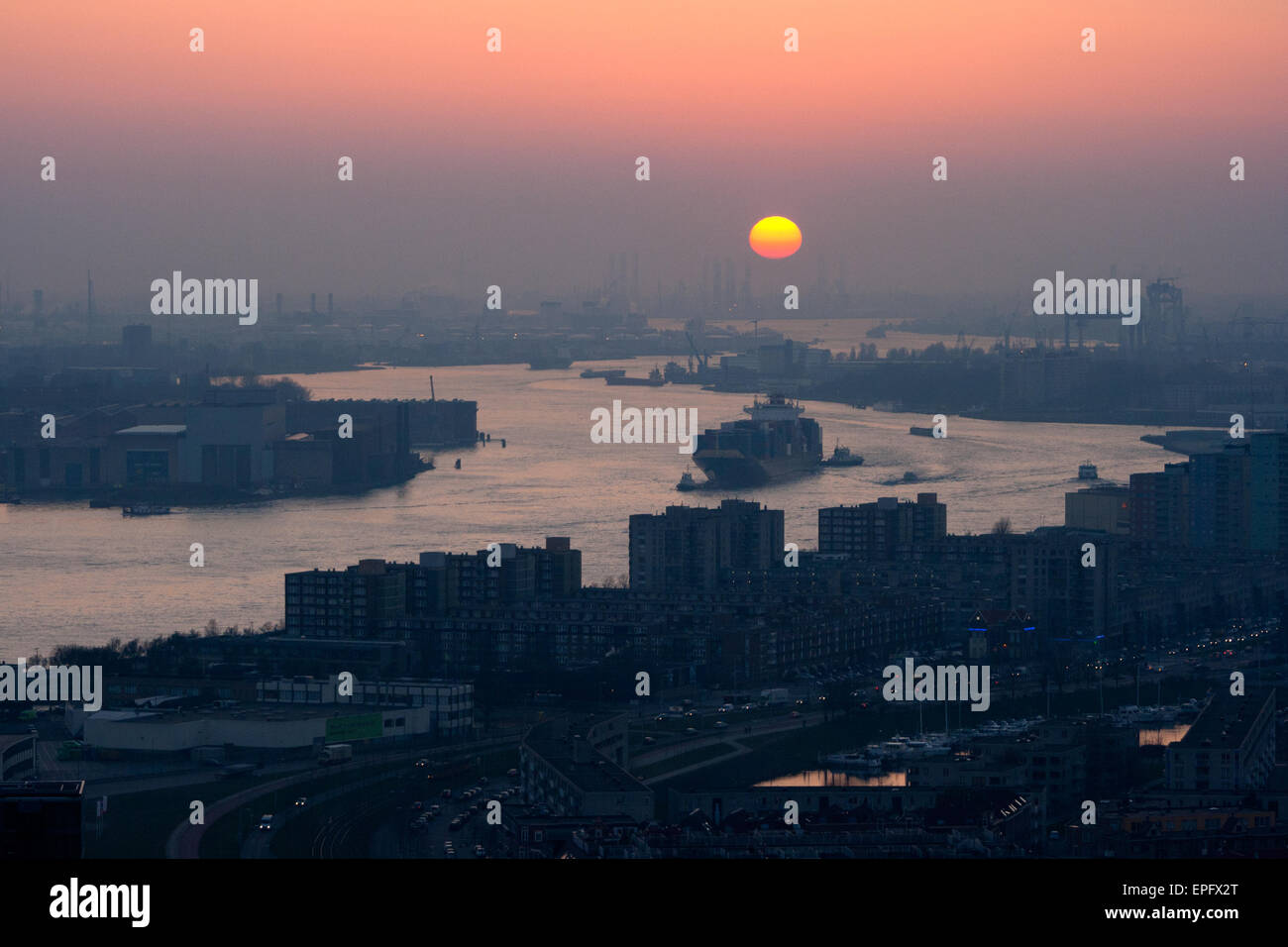 Hafen von Rottersam Sonnenuntergang Stockfoto