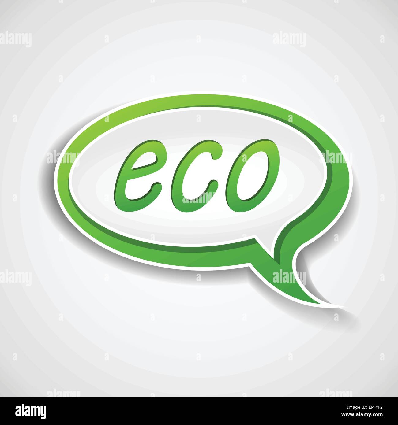 Illustration der weißen und grünen Eco-Sprechblase Stock Vektor