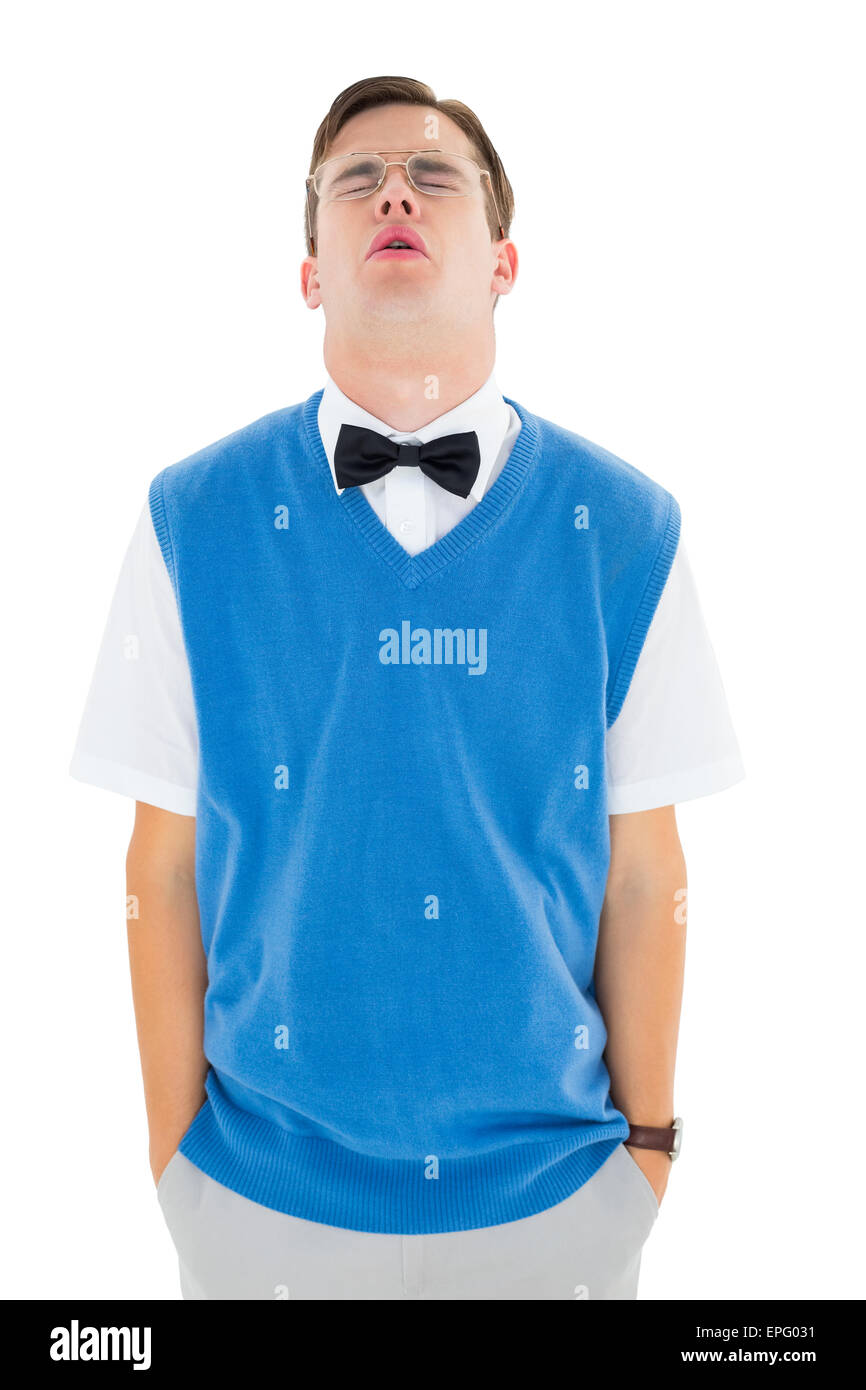 Geeky Hipster leider nachschlagen Stockfoto