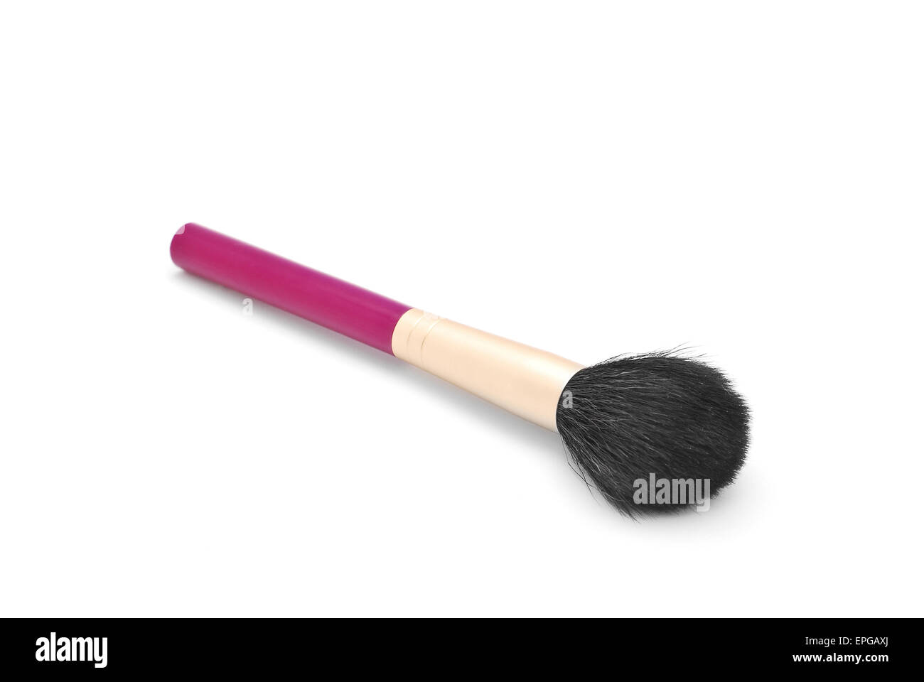 Kosmetik Pinsel auf weißem Hintergrund Stockfoto