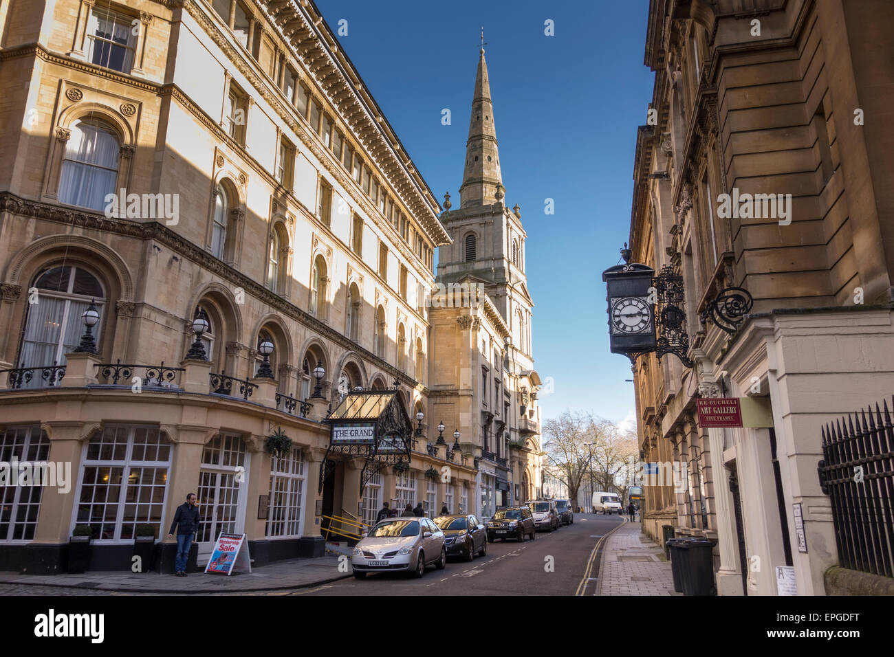 Das Grand Hotel und die Christuskirche in Broad Street, Bristol, UK Stockfoto