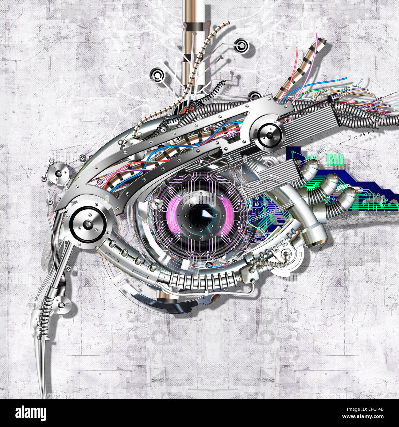 Mechanische Auge Stockfoto