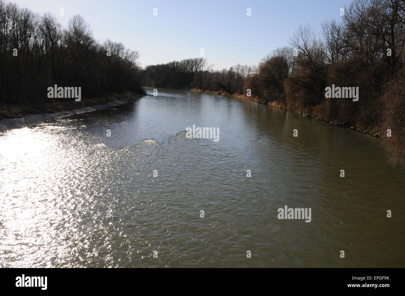 Isar-Fluss Stockfoto