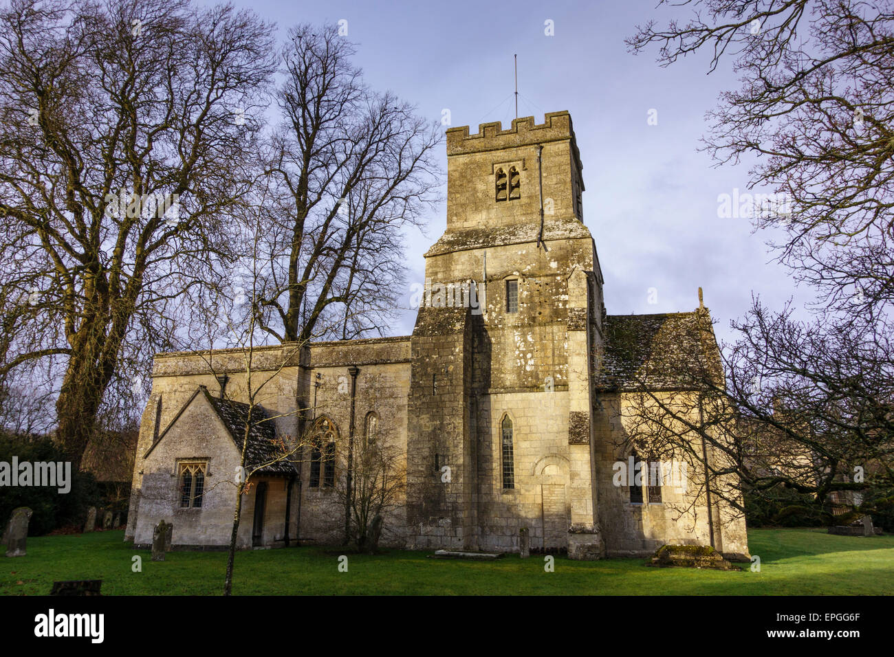 St. Jakobus in Coln St. Dennis, Gloucestershire, UK Stockfoto