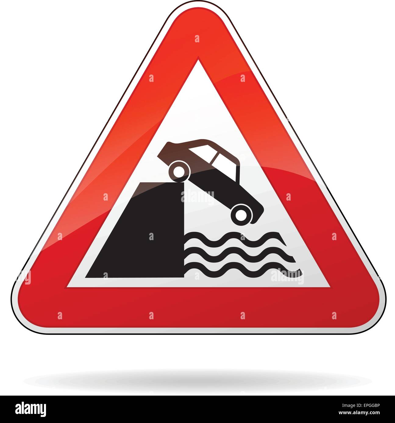 Illustration des dreieckigen isolierte Zeichen für Wasser-Warnung Stock Vektor