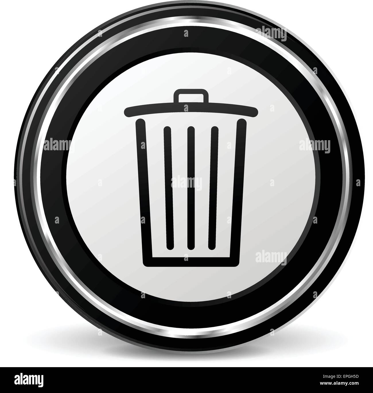Außenillustration Metall Kreissymbol für löschen Stock Vektor