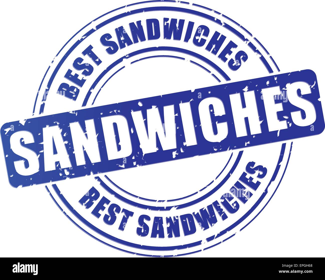 Illustration des Sandwiches blauer Stempel Design-Ikone Stock Vektor