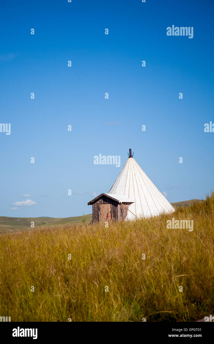 Mongolische Jurten Stockfoto