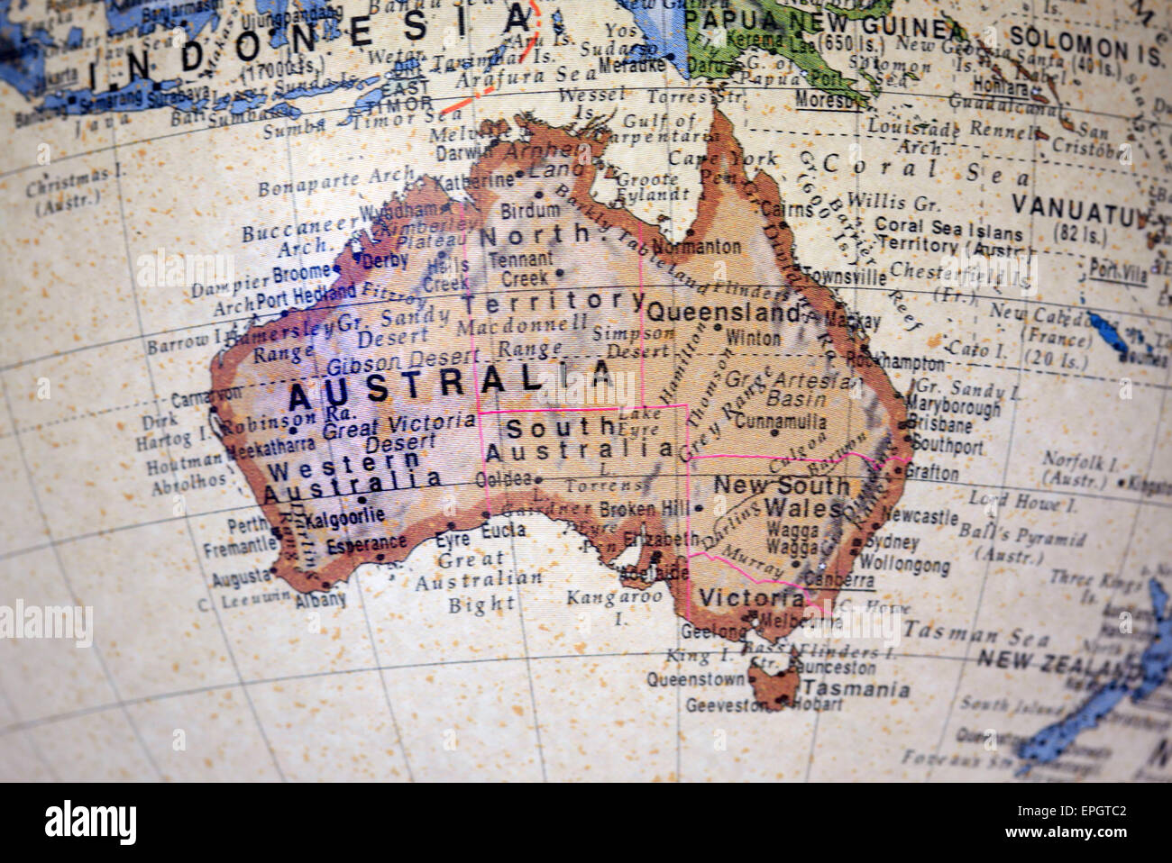 Globus: Australien Stockfoto