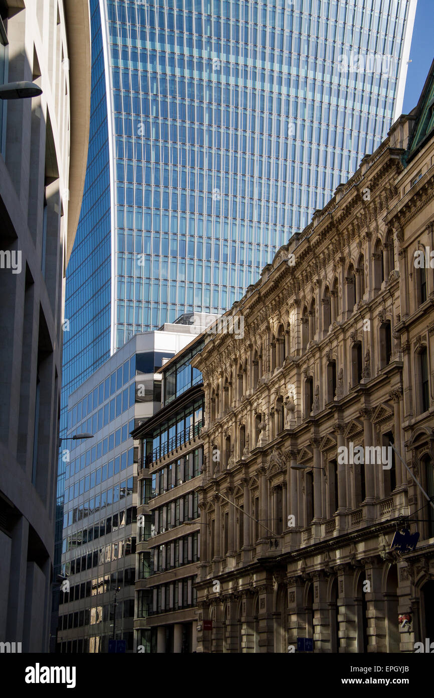 Gebäude, alte & neu, in der City of London Stockfoto