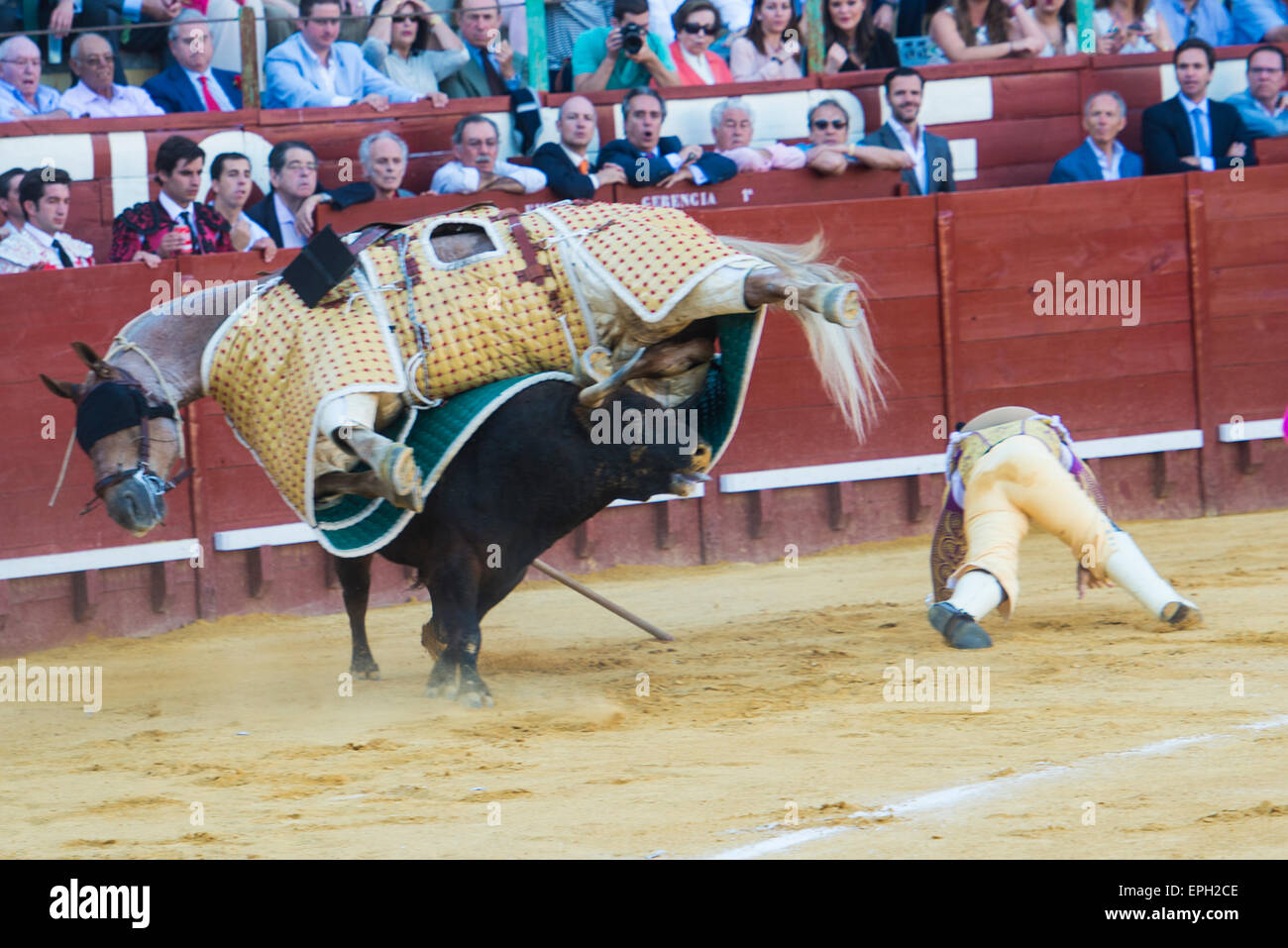 JEREZ DE LA FRONTERA, Spanien - 16.Mai: Stierkämpfer Cayetano Rivera während statt der Stierkampf auf der Messe in Jerez De La Frotera. Stockfoto