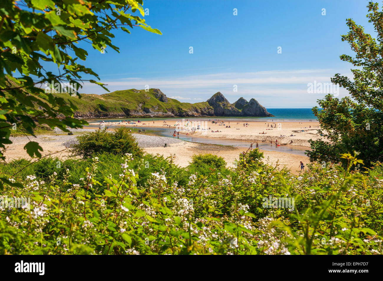 Drei Klippen Bucht, Gower, Wales, UK Stockfoto