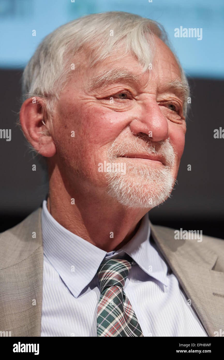 TURIN, Italien - 16.Mai: Schriftsteller Lars Gustafsson am Salone del Libro, internationale Buchmesse am 16. Mai 2015 in Turin. Stockfoto