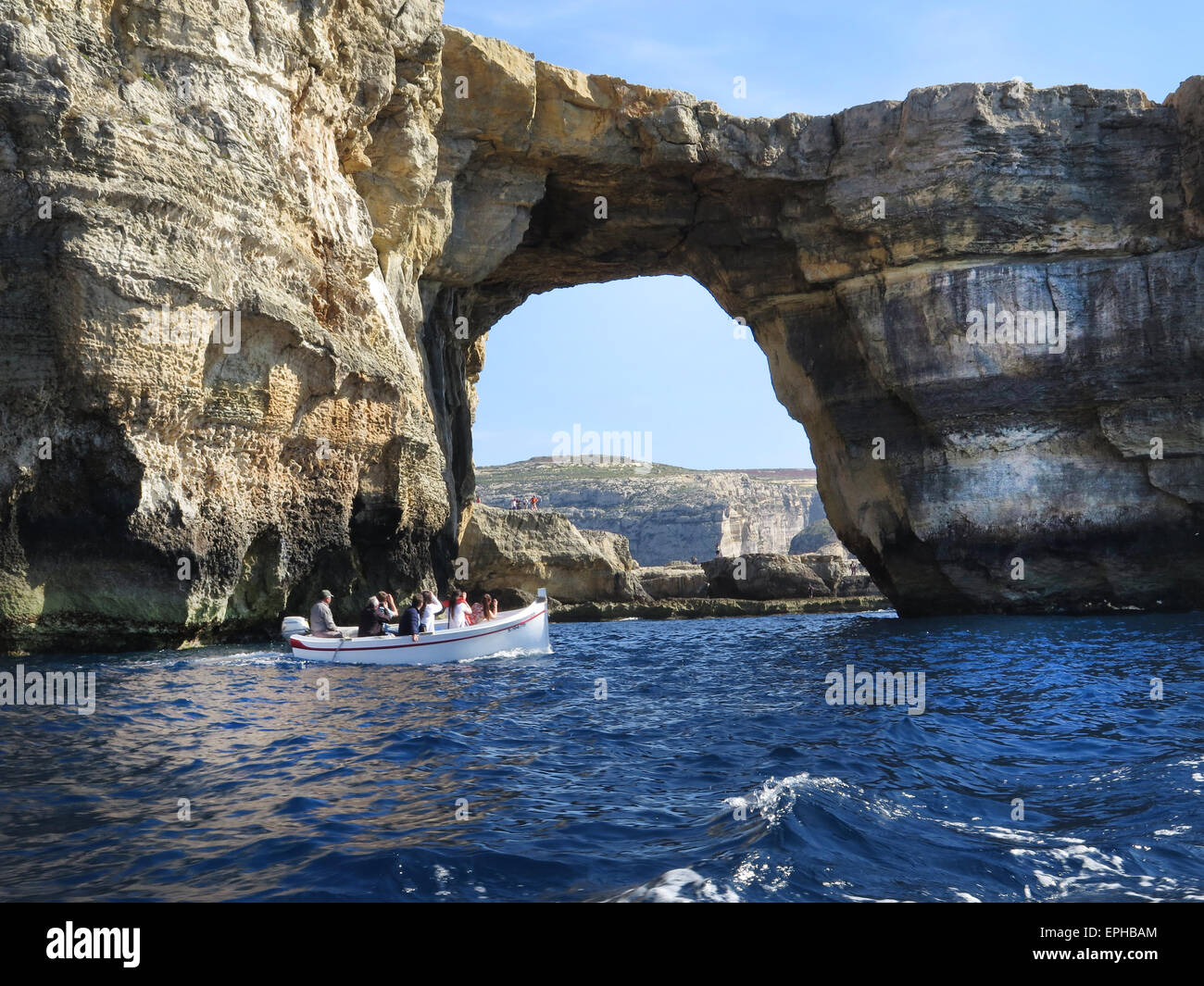 Azurblaue Fenster & Höhlen am Dwejra, Gozo, Malta Stockfoto