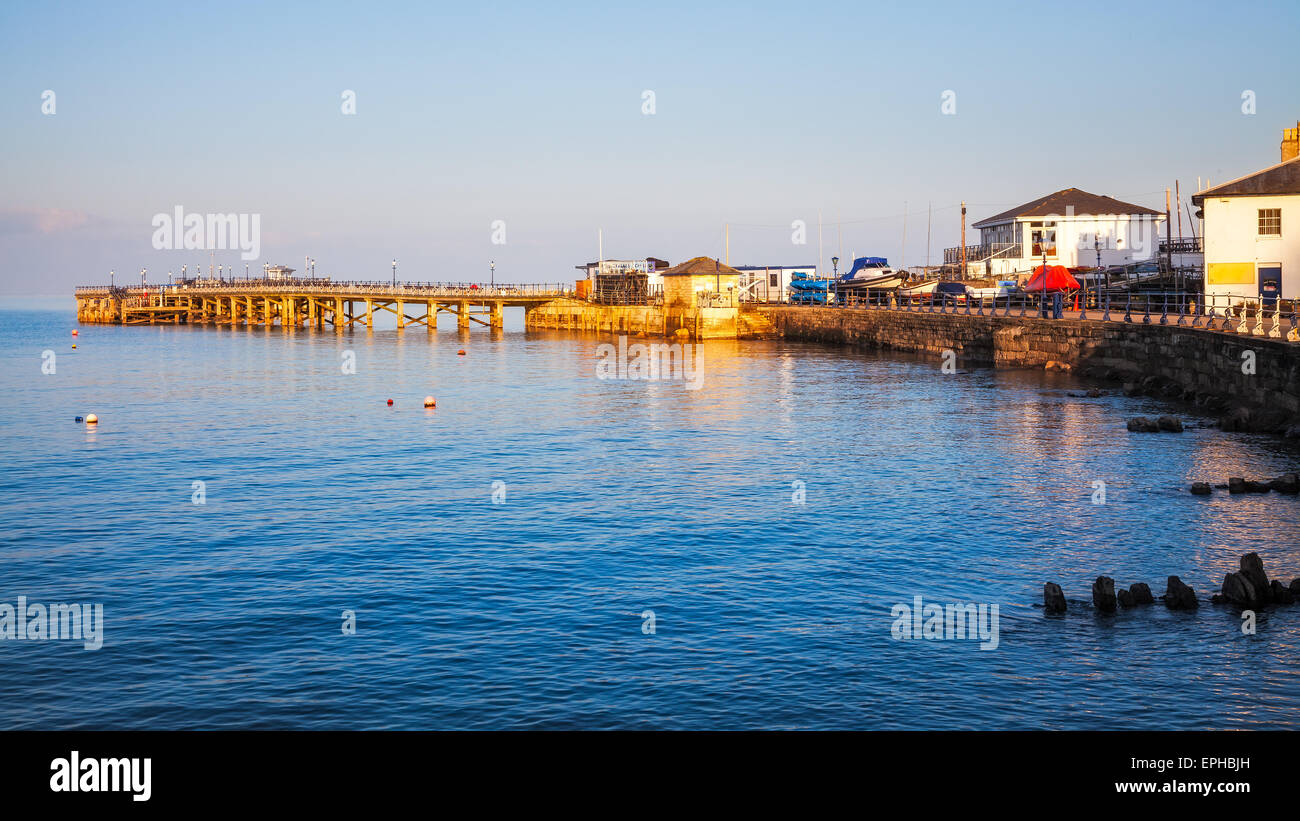 Abendlicht am Pier bei Swanage Dorset England UK Europe Stockfoto