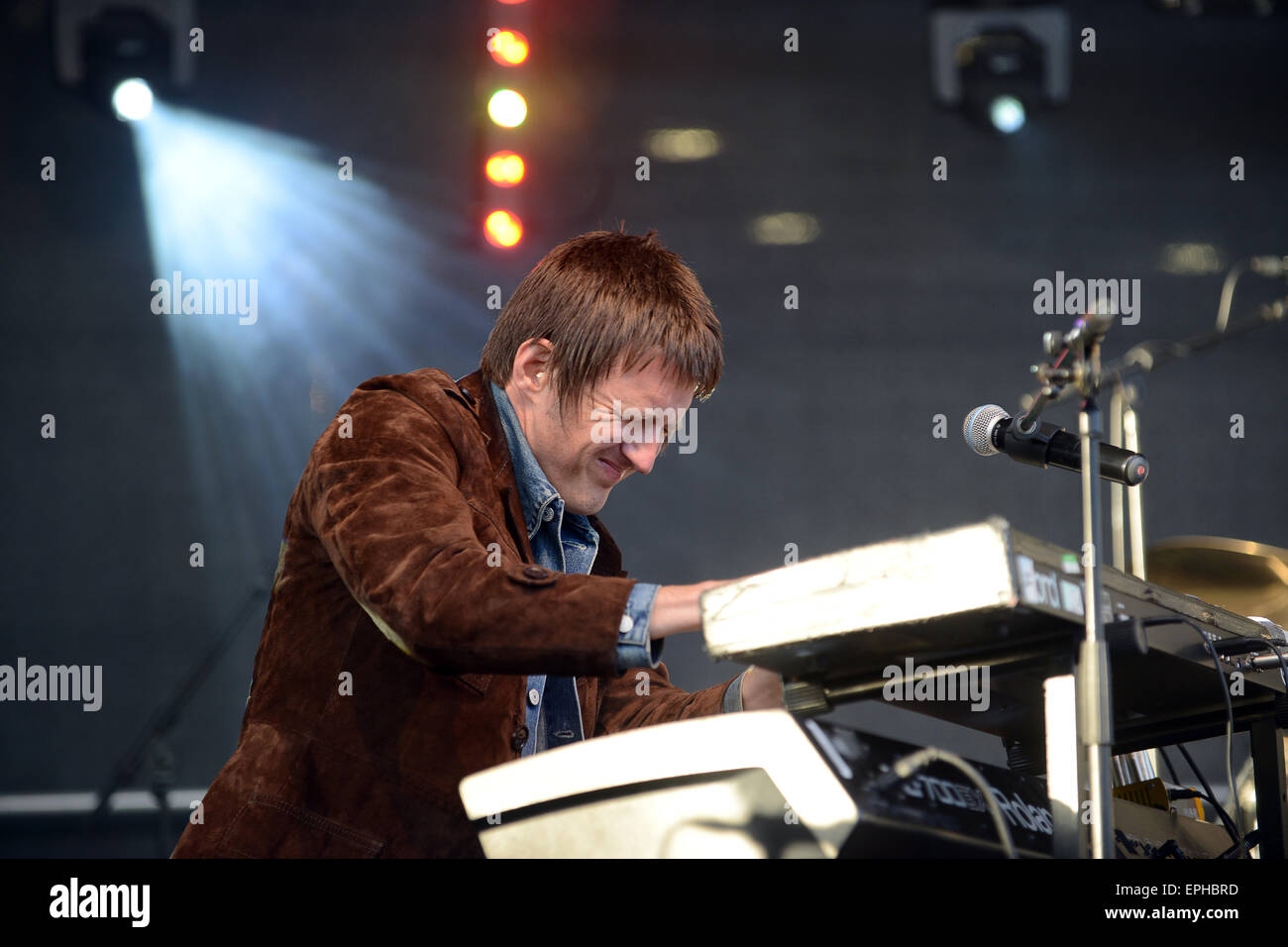Hammond-Keyboarder Steve Watts Dart Music Festival in Dartmouth Devon Uk 2015 Stockfoto