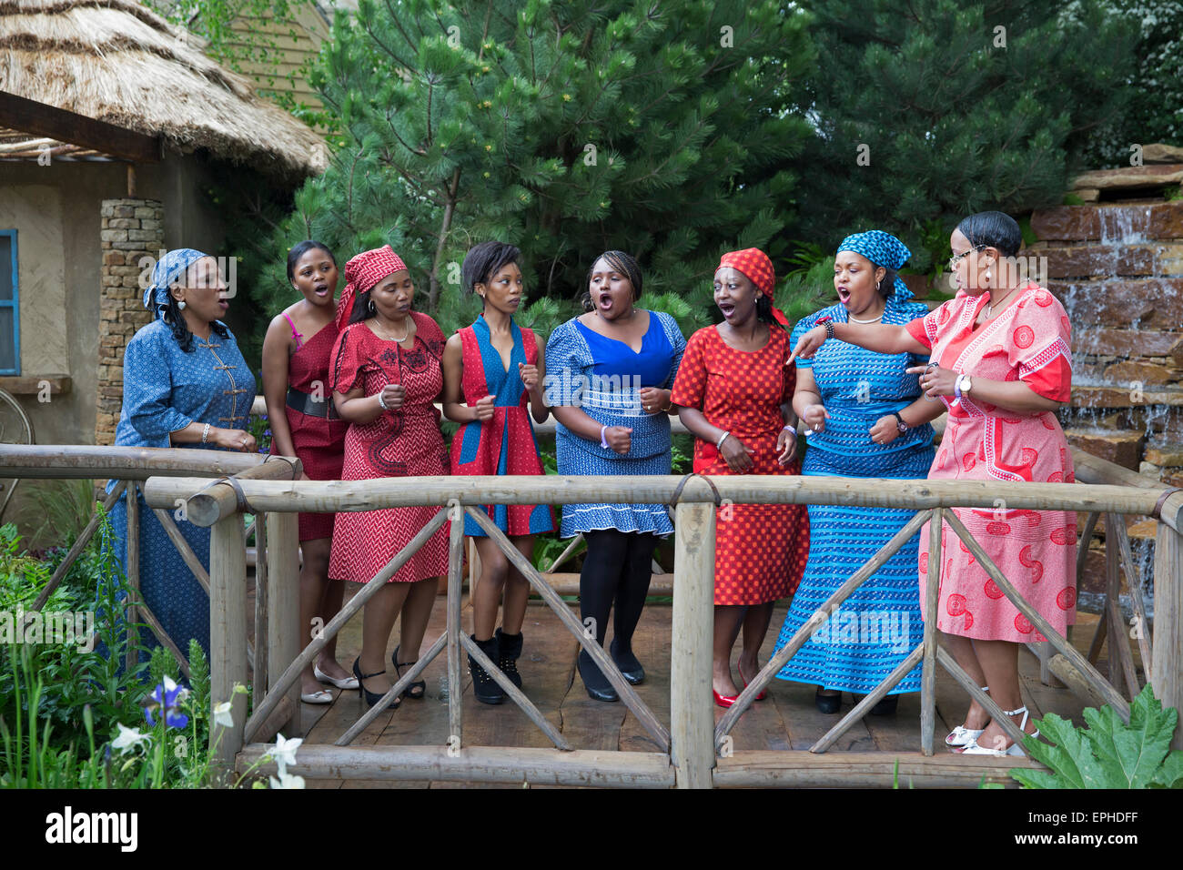 Basotho Diaspora Chor singen im RHS Chelsea Flower show 2015 Stockfoto