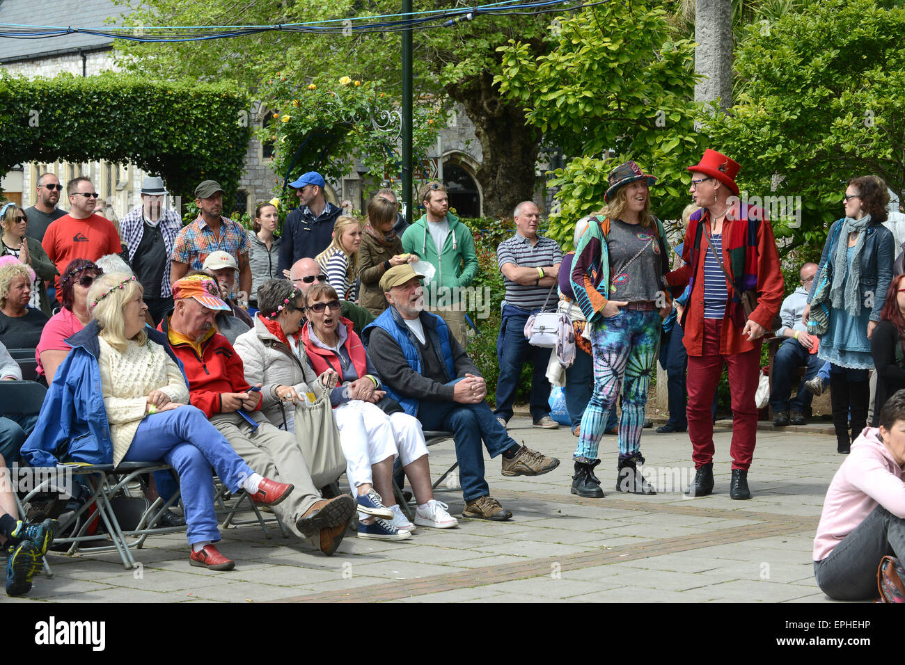 Masse Massen Menschen Publikum Dart Music Festival in Dartmouth Devon Uk 2015 Stockfoto