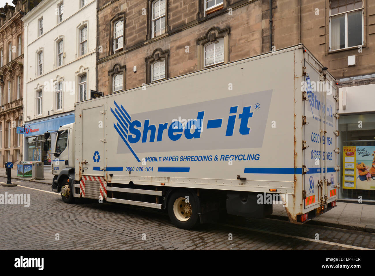 Shred-It - mobile Vernichtung Dokumentenservice - Stirling, Schottland, Vereinigtes Königreich Stockfoto