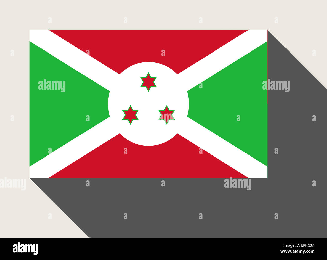 Burundi Fahne in flachen Web-Design-Stil. Stockfoto