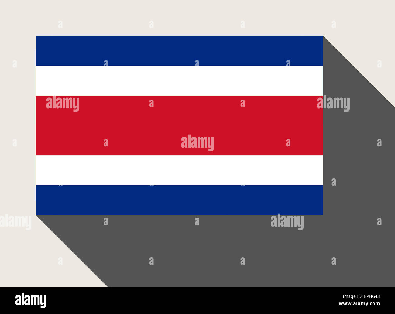 Costa Rica Flagge in flachen Web-Design-Stil. Stockfoto