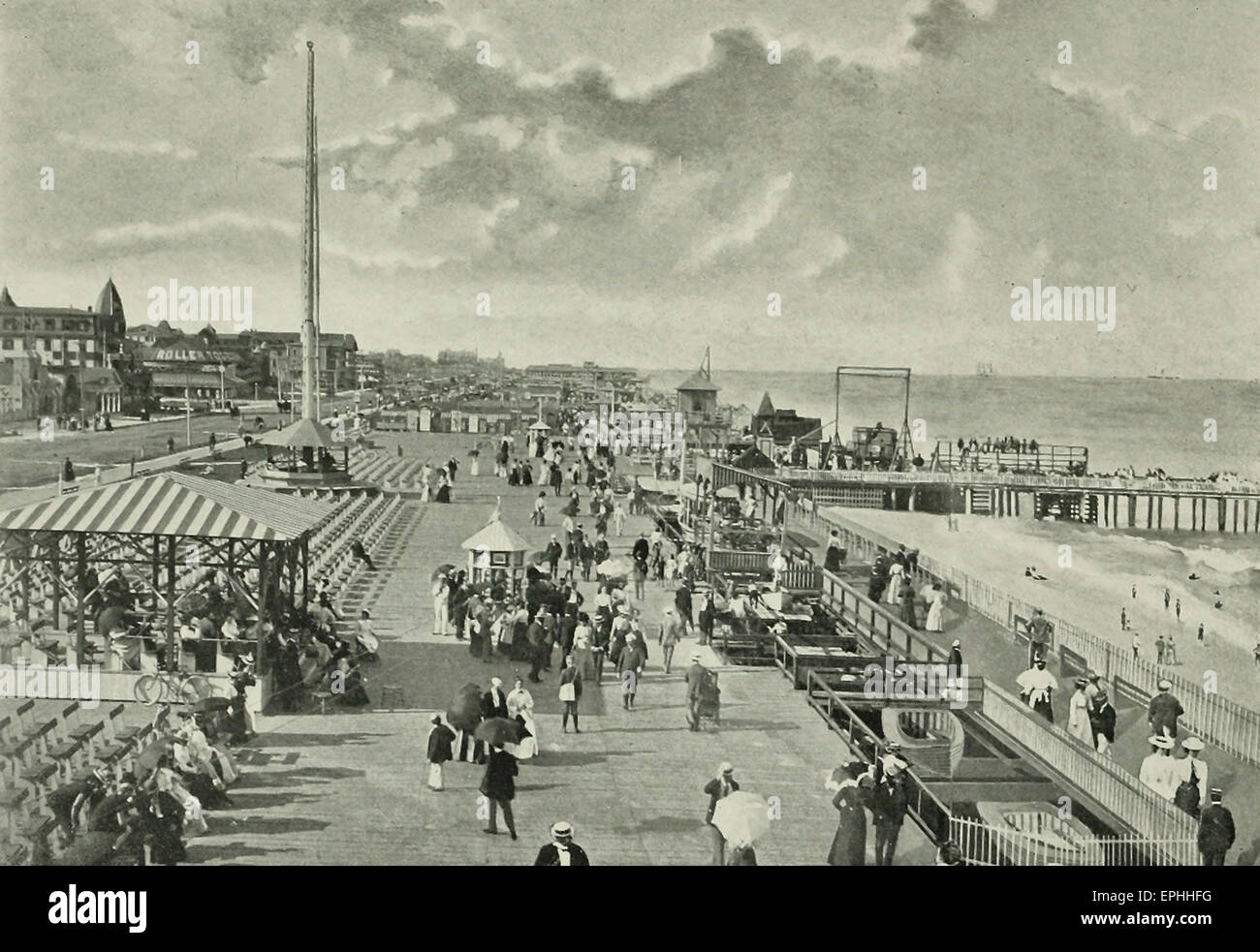 Asbury Park bemerkte Promenade, ca. 1902 Stockfoto