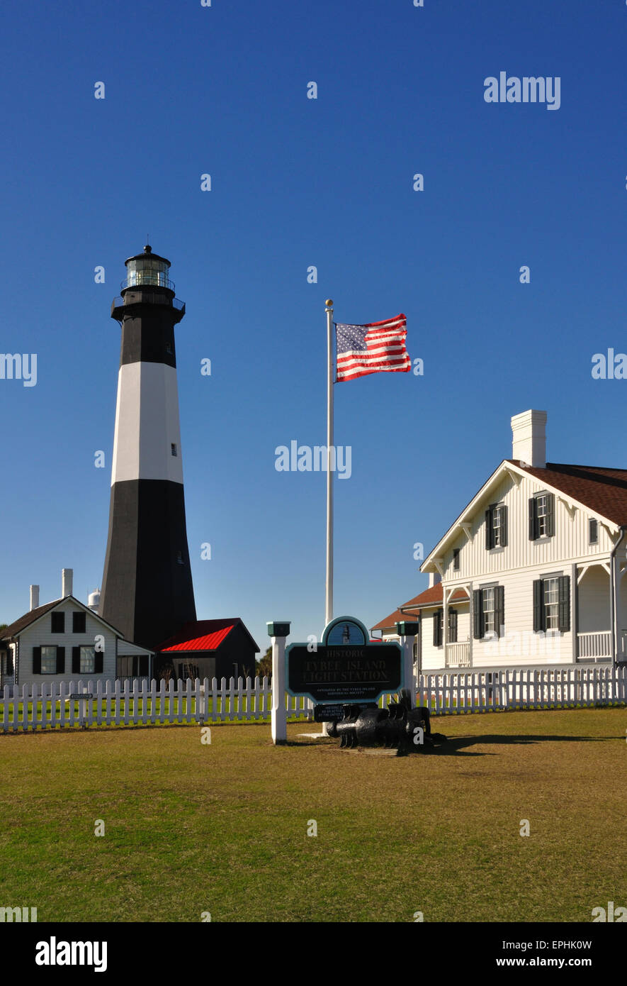 Leuchtturm von Tybee Island, Georgia Stockfoto
