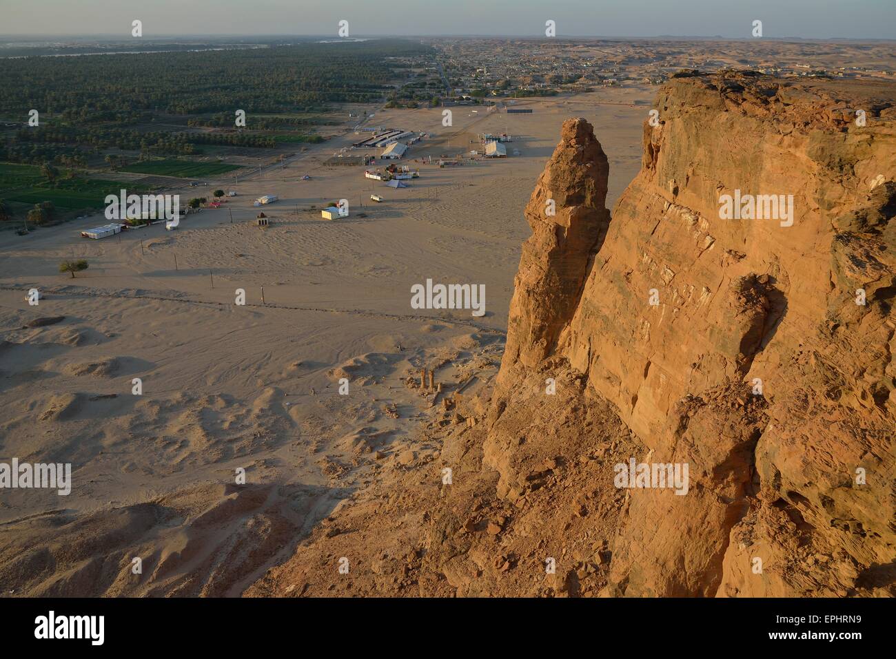 Rock-Nadel des Jebel Barkal, Heiliger Berg der Nubier, Karima, Niltal, Zustand der Asche-Schamaliyya, Sudan Stockfoto