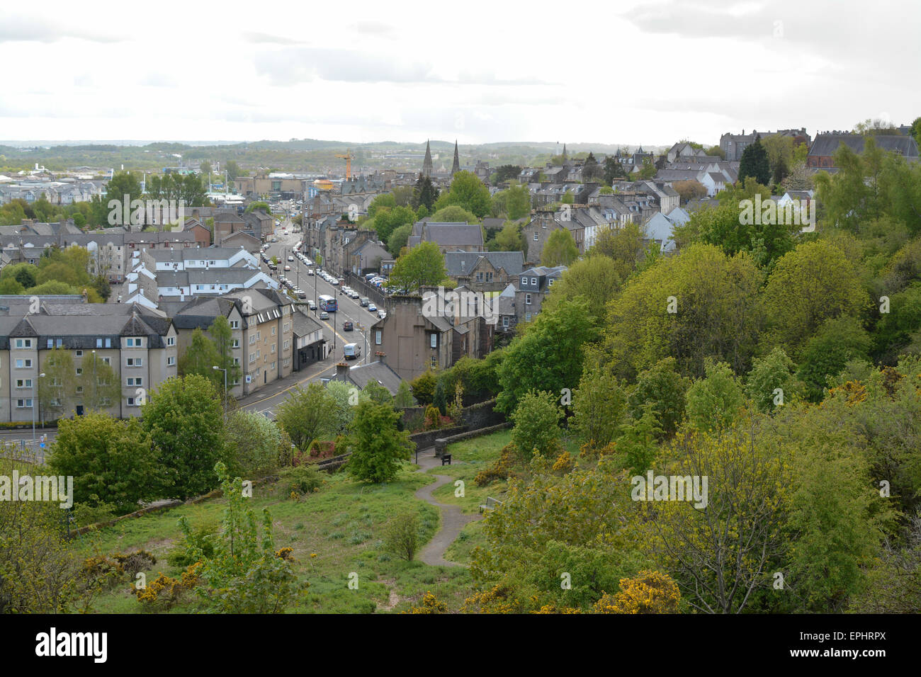 Stirling Stadtbild Blick nach Süden vom Gowan Hill Stockfoto