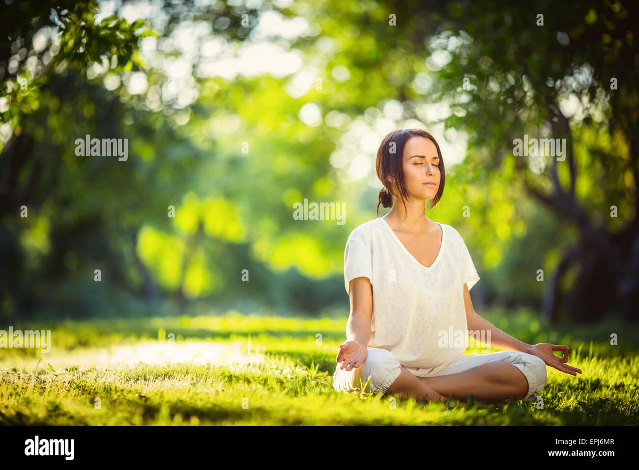 Zeit für yoga Stockfoto