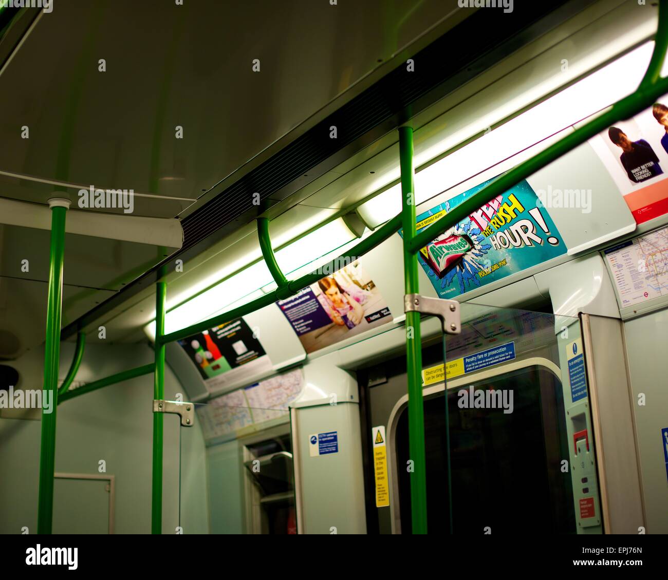 Der London Underground Interieur Stockfoto