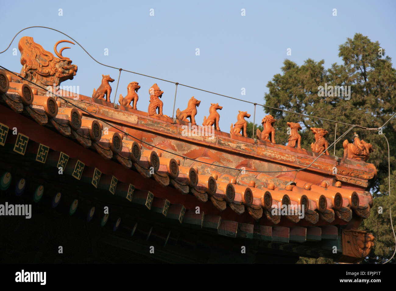 Dach - Konfuzius-Tempel - Peking - China - 12.05.10 Stockfoto