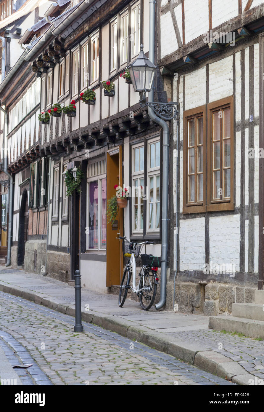 Historische Gebäude in Quedlinburg Stockfoto