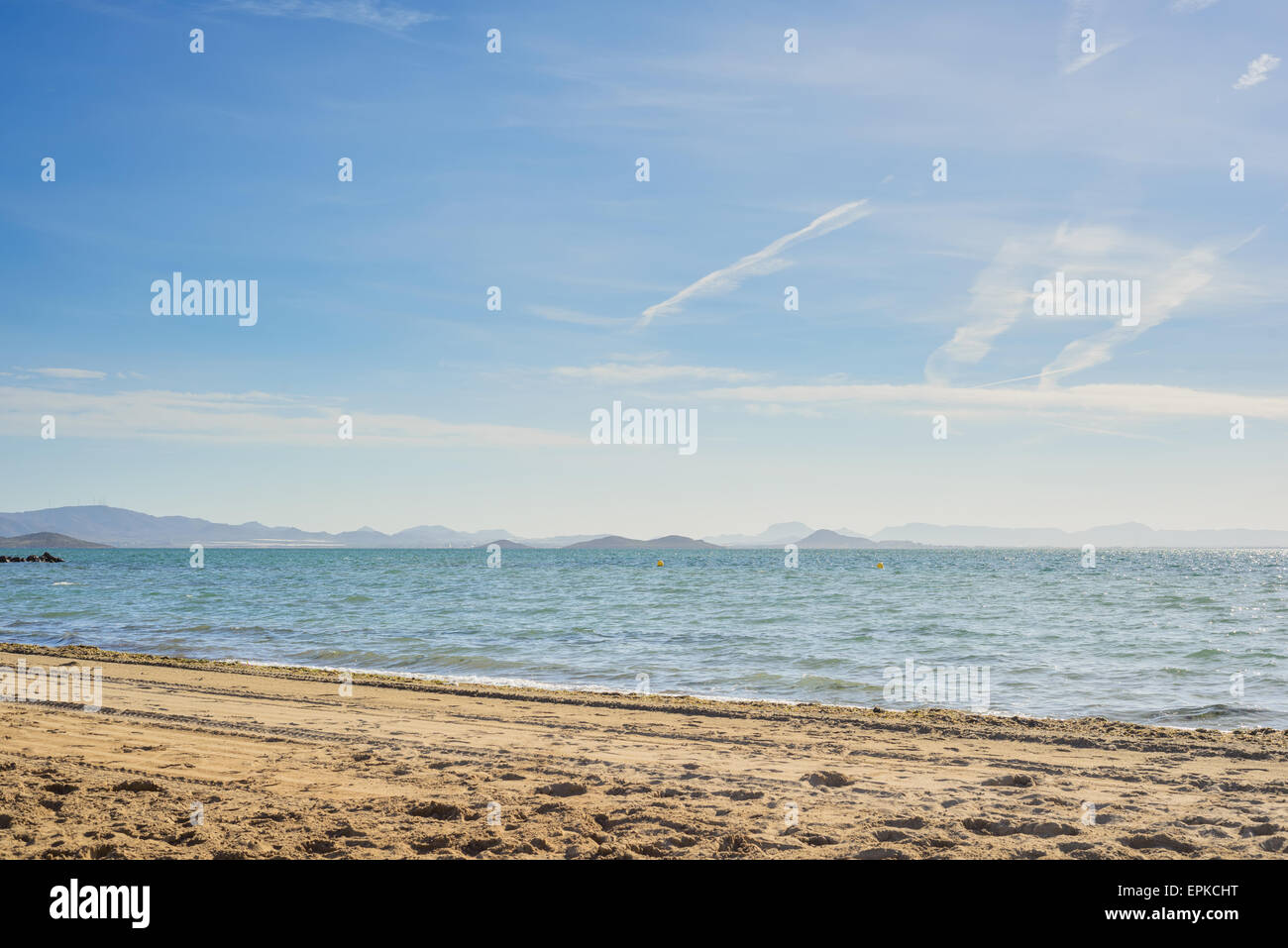 Mar Menor Meer mit Sandstrand Stockfoto