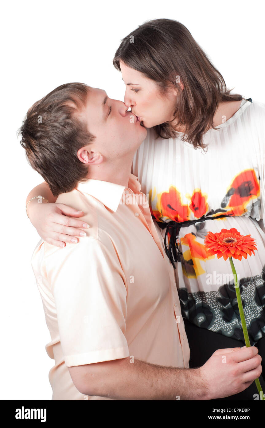 Schönes Paar küssen Stockfoto
