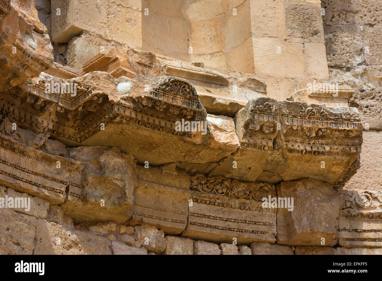 Detail von den Nymphäums Jerash in Jordanien Stockfoto