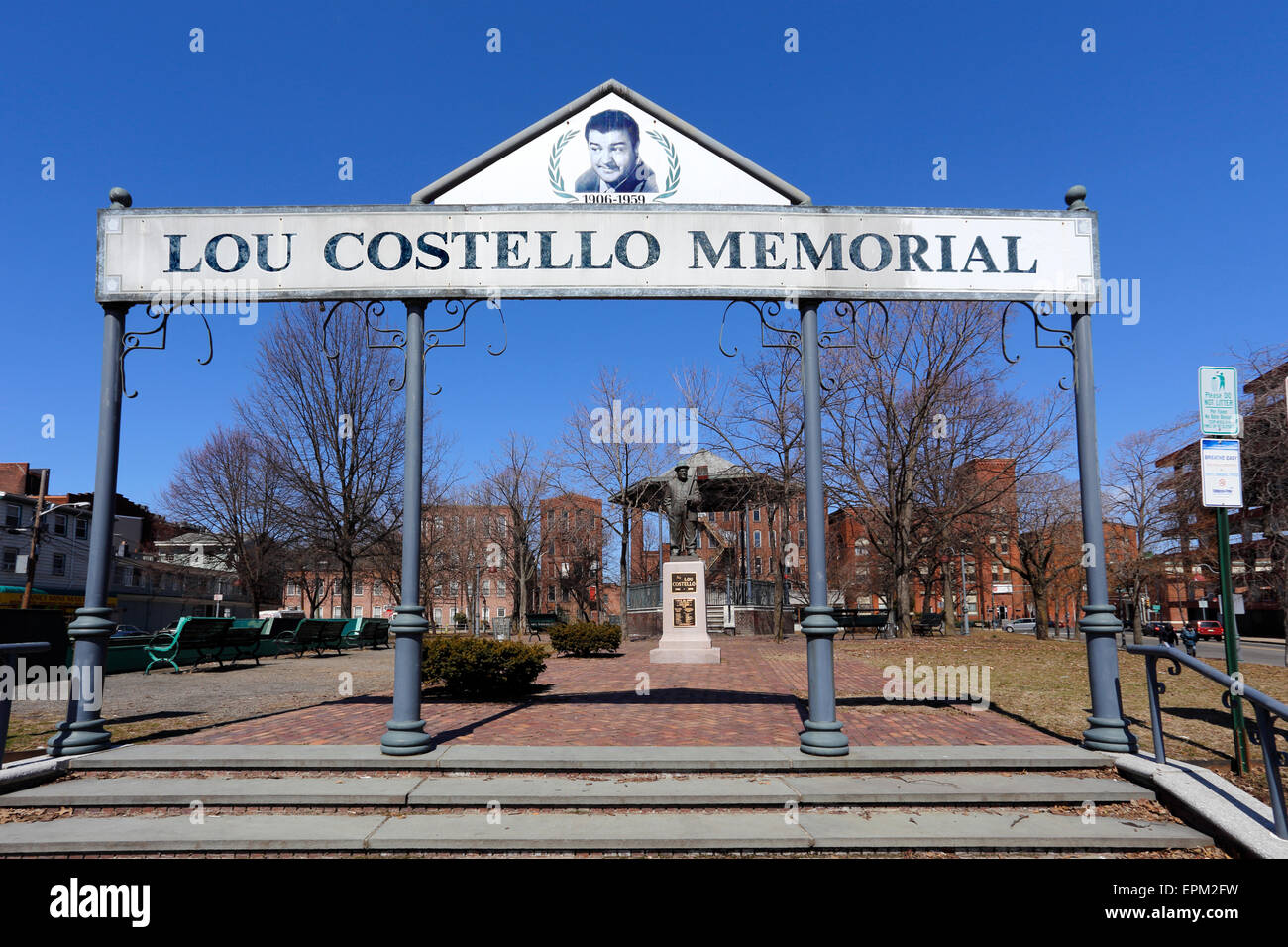 Lou Costello Memorial Park Paterson New Jersey Stockfoto