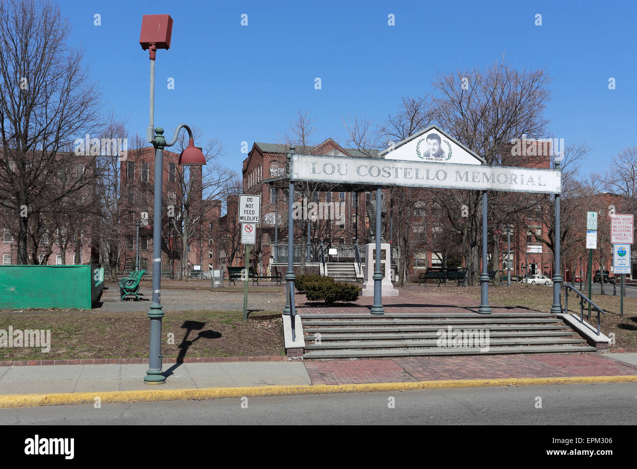 Lou Costello Memorial Park Paterson New Jersey Stockfoto
