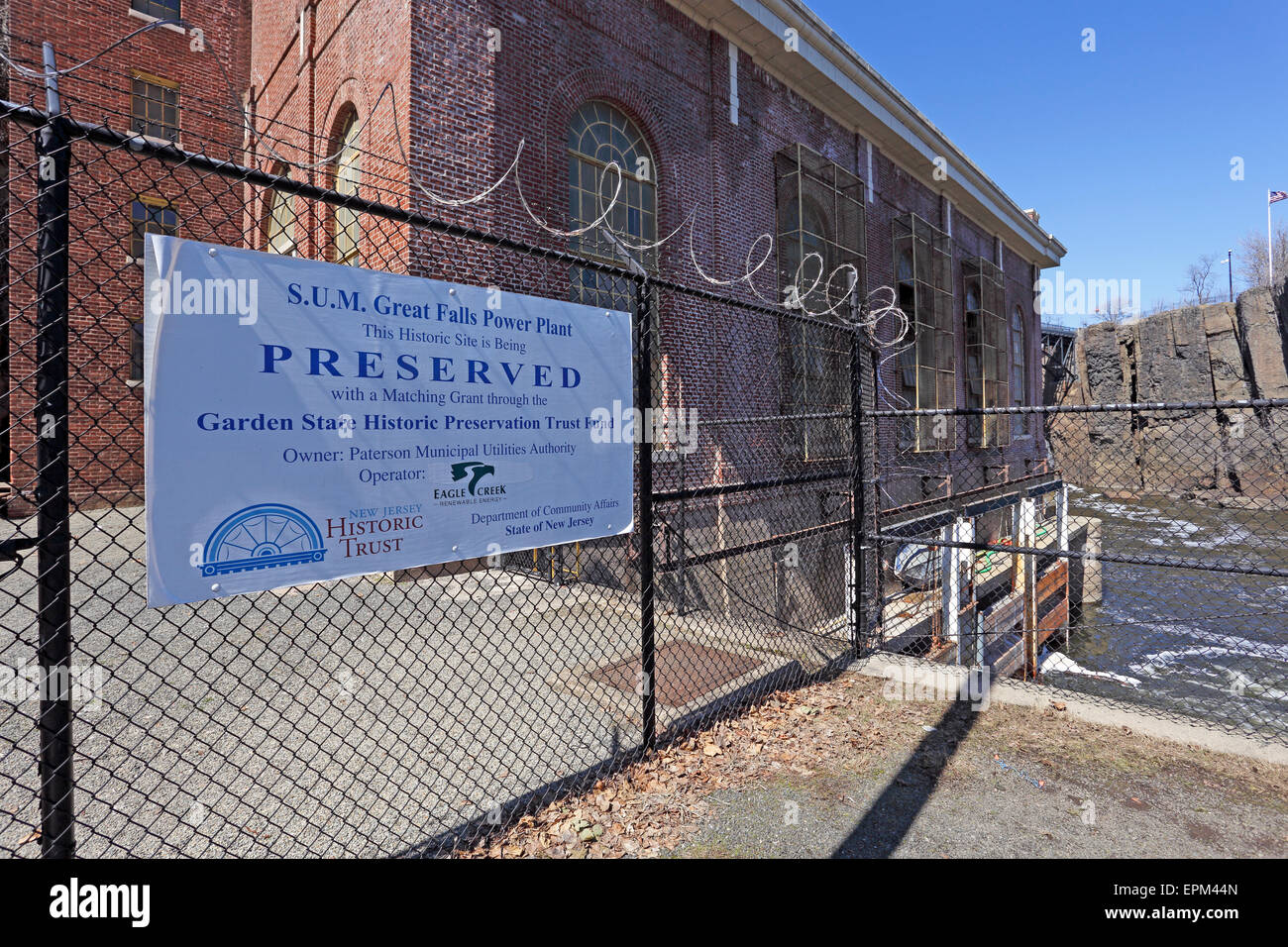 Hydroelektrischen Kraftwerk Paterson fällt National Historic Site Paterson New Jersey Stockfoto