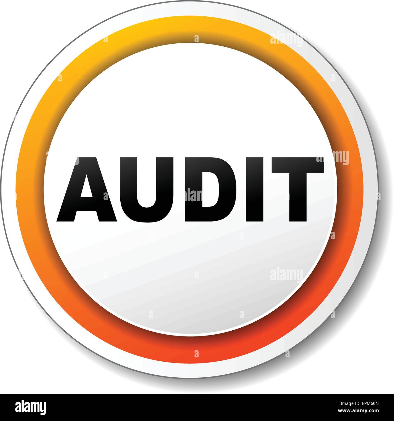 Illustration der weißen und orangefarbenen Symbol für audit Stock Vektor
