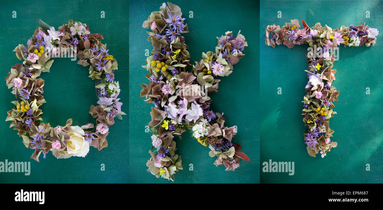 Schreiben der Blumen gemacht Stockfoto