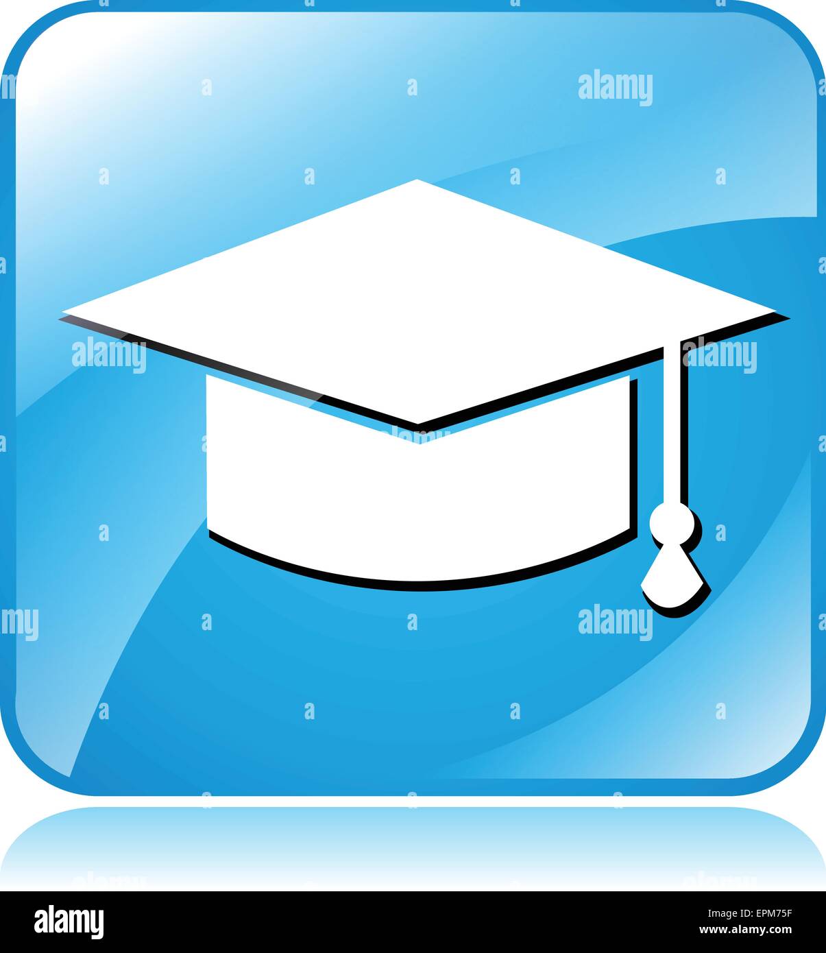 Illustration des blauen Quadrat für Bildung Stock Vektor