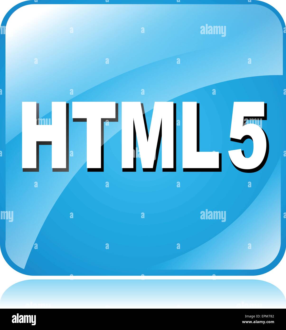 Illustration des blauen Quadrat für html5 Stock Vektor