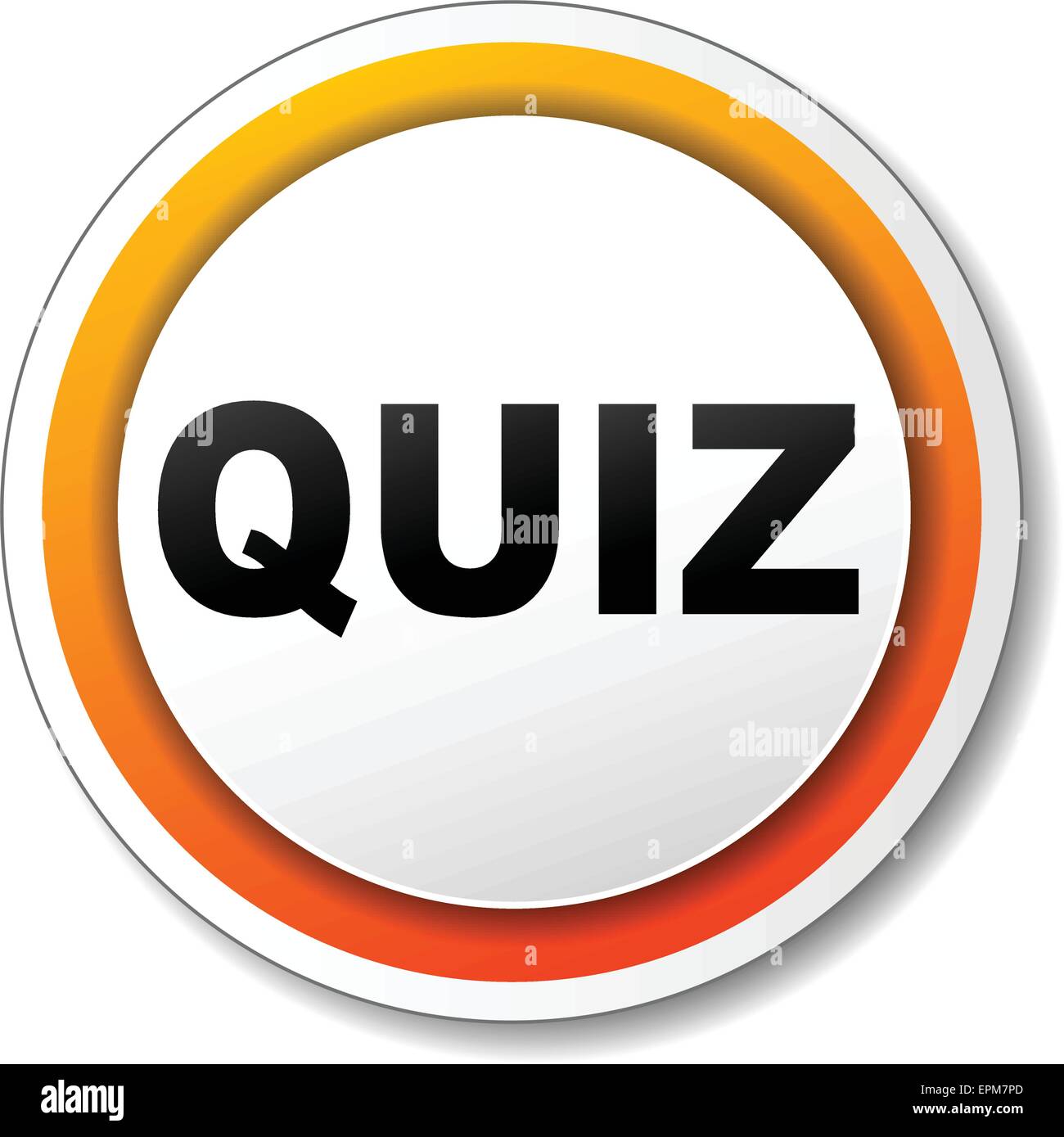 Illustration der weißen und orangefarbenen Symbol für quiz Stock Vektor
