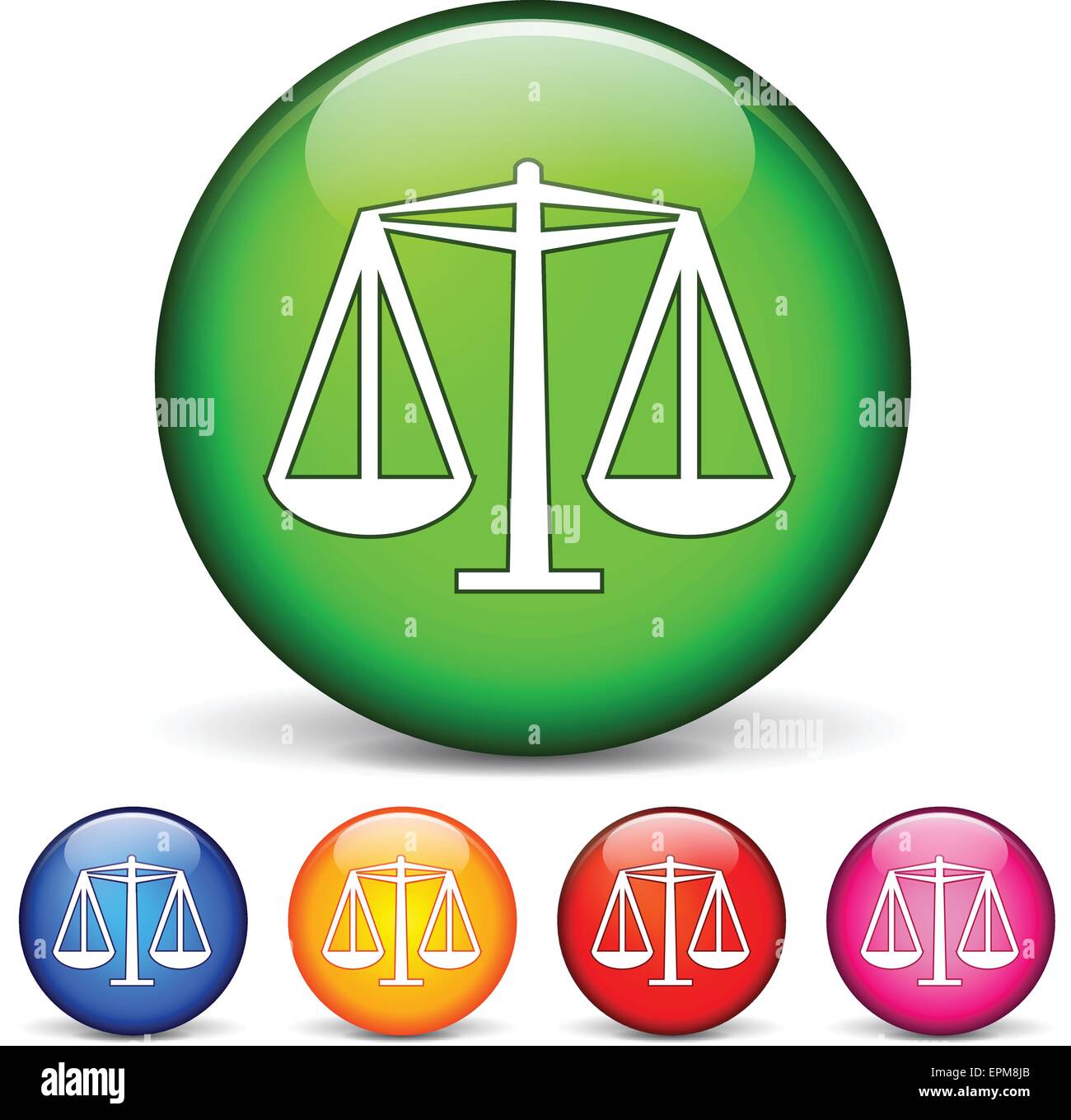 Darstellung der fünf Kreis Symbole für Recht Stock Vektor