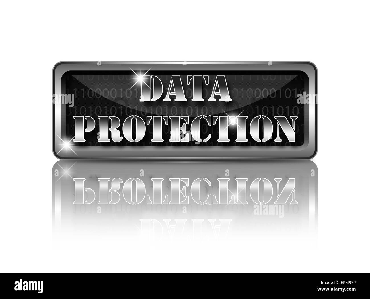 Schaltfläche "Daten Schutz". Stockfoto