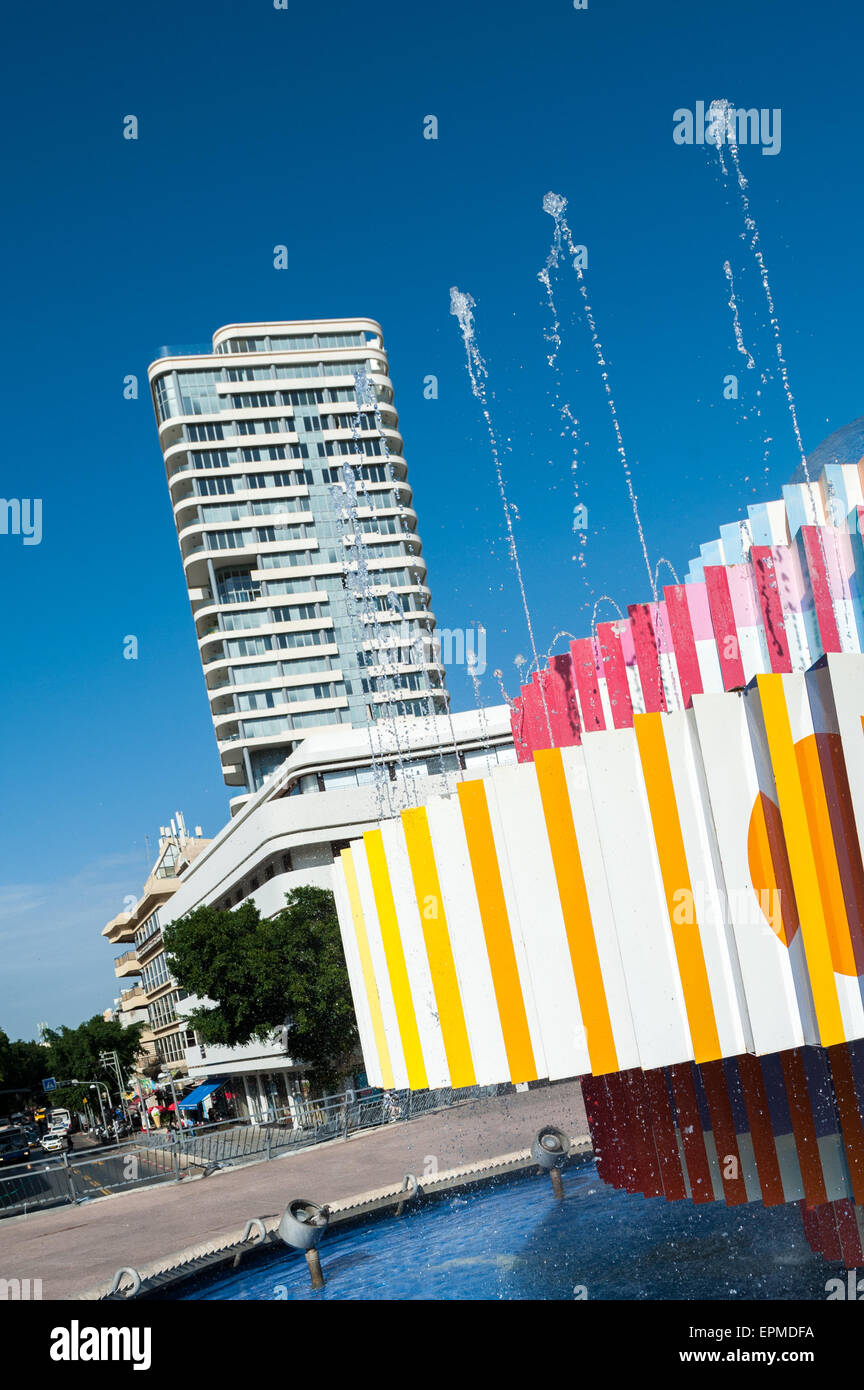 Israel, Tel Aviv - Dizengoff Square Brunnen Stockfoto